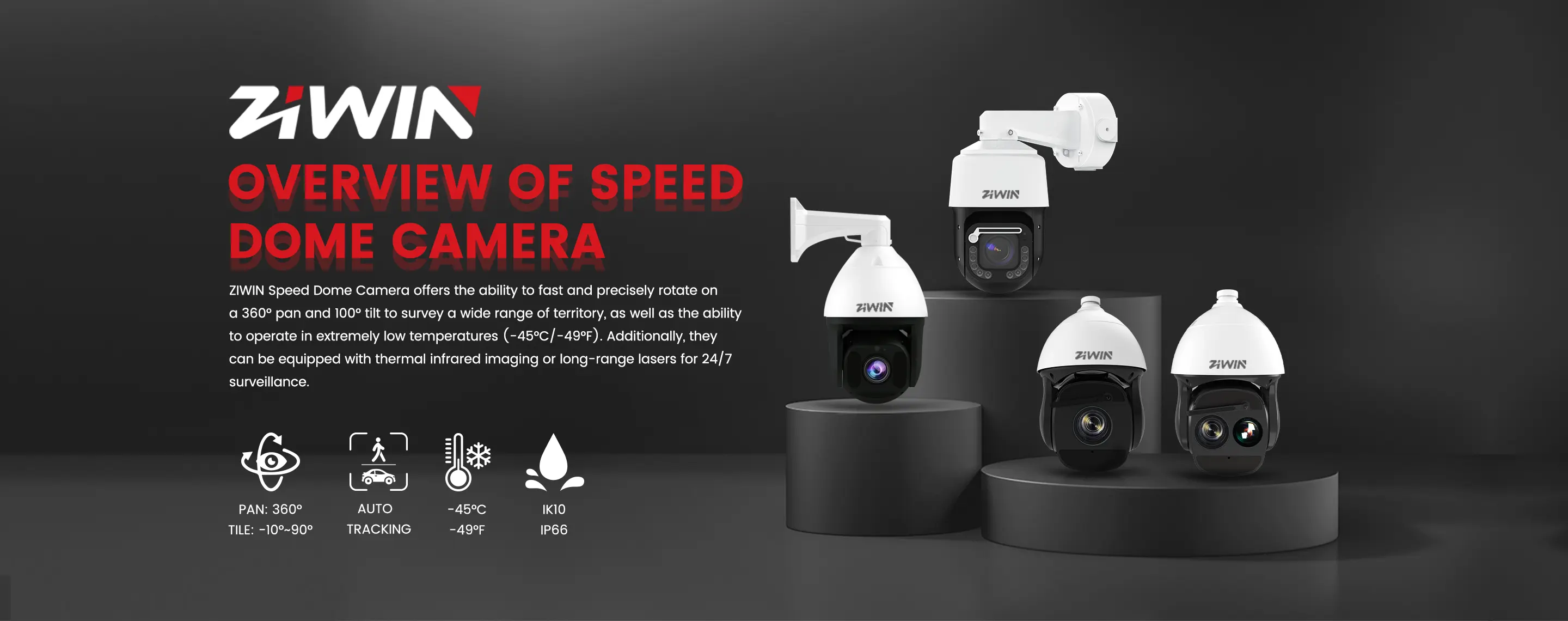 Camera vòm Tốc Độ Mạng hồng ngoại 4-inch