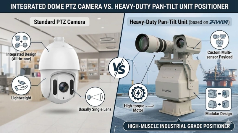 Camera PTZ tích hợp so với máy định vị Pan-Tilt hạng nặng: Bạn cần loại nào?